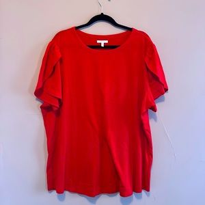 Maurice’s Red TShirt with tulip sleeves